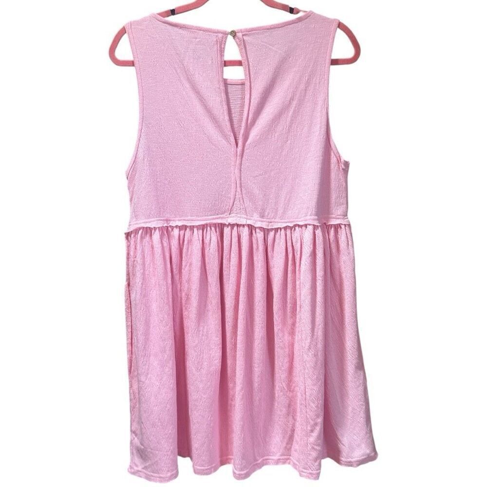 Blush Pink Babydoll Mini Dress Pockets Sleeveless | AEMI+CO | Large NWT - Picture 11 of 16